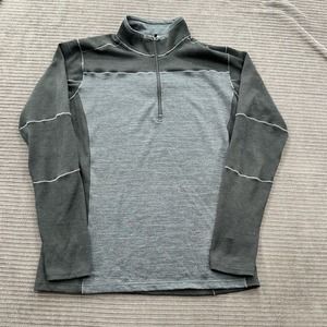 Kuhl Sweater Men Small Gray 1/4 Zip Long Sleeve Outdoors Hiking Camping Fishing.